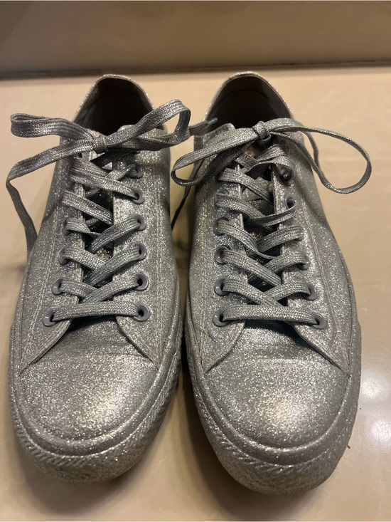 Converse Shoes - Converse  Chuck Taylor All Star Silver Glitter Sneakers Men's 9, Women 11